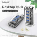 ORICO F4U 4 x USB 3.0 Ports 5Gbps Fast Transmission Desktop HUB with Blue LED Indicator Light(Tra...