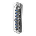 ORICO F7U 7 x USB 3.0 Ports 5Gbps Fast Transmission Desktop HUB with Blue LED Indicator Light (Tr...