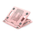 S6 Universal Rotatable Foldable 8-level Laptop Cooling Bracket with Handle (Pink)
