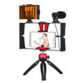 PULUZ 4 in 1 Vlogging Live Broadcast LED Selfie Light Smartphone Video Rig Kits with Microphone +...
