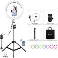PULUZ 11.8 inch 30cm RGB Light 1.1m Tripod Mount Dimmable LED Ring Vlogging Selfie Photography Vi...