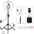 PULUZ 11.8 inch 30cm RGB Light 1.1m Tripod Mount Dimmable LED Ring Vlogging Selfie Photography Vi...