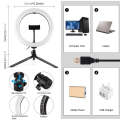PULUZ 10.2 inch 26cm Selfie Beauty Light + Desktop Tripod Mount USB 3 Modes Dimmable LED Ring Vlo...