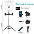 PULUZ 11.8 inch 30cm RGBW Light + 1.65m Mount + Dual Phone Brackets Curved Surface RGBW Dimmable ...