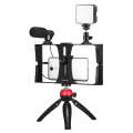 PULUZ 4 in 1 Vlogging Live Broadcast LED Selfie Fill Light Smartphone Video Rig Kits with Microph...