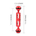 PULUZ 5.1 inch 13cm Aluminum Alloy Dual Balls Arm, Ball Diameter: 25mm(Red)