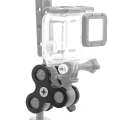 PULUZ Triple Ball Clamp Close Hole Diving Camera Bracket CNC Aluminum Spring Flashlight Clamp for...