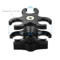 PULUZ Triple Ball Clamp Open Hole Diving Camera Bracket CNC Aluminum Spring Flashlight Clamp for ...