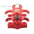 PULUZ Triple Ball Clamp Open Hole Diving Camera Bracket CNC Aluminum Spring Flashlight Clamp for ...