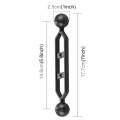 PULUZ 7.0 inch 17.7cm Aluminum Alloy Dual Balls Arm, Ball Diameter: 25mm(Black)