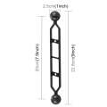 PULUZ 9.0 inch 22.8cm Aluminum Alloy Dual Balls Arm, Ball Diameter: 25mm(Black)