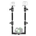 PULUZ Dual Handle Aluminium Tray Stabilizer with 4 x Dual Ball Aluminum Alloy Clamp & 2 x 7 inch ...