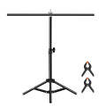 67cm T-Shape Photo Studio Background Support Stand Backdrop Crossbar Bracket with Clips, No Backd...