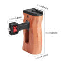 PULUZ 1/4 inch Screw Universal Camera Wooden Side Handle with Cold Shoe Mount for Camera Cage Sta...
