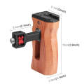 PULUZ 3/8 inch Screw Universal Camera Wooden Side Handle with Cold Shoe Mount for Camera Cage Sta...