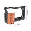 For Sony ZV-E1 PULUZ Wood Handle Metal Camera Cage Stabilizer Rig