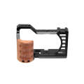 For Sony Alpha 7C / ILCE-7C / A7C PULUZ Wood Handle Metal Camera Cage Stabilizer Rig