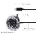 PULUZ 1.5m 8 Pin Jack Lavalier Wired Condenser Recording Microphone