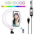 PULUZ 7.9 inch 20cm USB RGB Dimmable LED Dual Color Temperature LED Curved Light Ring Vlogging Se...
