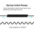 PULUZ 3.5mm TRRS Male to Type-C / USB-C Male Live Microphone Audio Adapter Spring Coiled Cable fo...