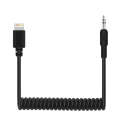 PULUZ 3.5mm TRRS Male to 8 Pin Male Live Microphone Audio Adapter Spring Coiled Cable for iPhone,...