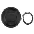 62mm Center Pinch Camera Lens Cap(Black)