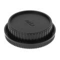 Camera Body Cover & Rear Lens Cap for Minolta MD(Black)