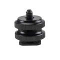 Reinforced Hot Shoe Aluminum Alloy 1/4 inch Screw Adapter with Double Nut for DSLR Cameras, GoPro...