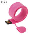 Silicone Bracelet USB Flash Disk with 4GB Memory(Pink)