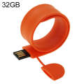 Silicone Bracelet USB Flash Disk with 32GB Memory(Orange)