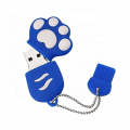 16GB Bear Paw Shaped Silicone USB 2.0 Flash Disk with Anti Dust Cup(Blue)