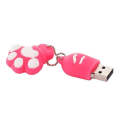 4GB Bear Paw Shaped Silicone USB 2.0 Flash Disk with Anti Dust Cup(Red plum)