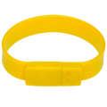 16GB Silicon Bracelets USB 2.0 Flash Disk(Yellow)