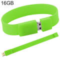 16GB Silicon Bracelets USB 2.0 Flash Disk(Green)