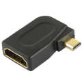 Gold Plated Micro HDMI Male to HDMI 19 Pin Female Adaptor with 90 Degree Angle(Black)