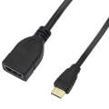 17cm Gold Plated Mini HDMI Male to HDMI 19 Pin Female Cable(Black)