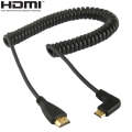 1.4 Version Gold Plated Mini HDMI Male to HDMI Male Coiled Cable, Support 3D / Ethernet, Length: ...