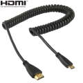 1.4 Version, Gold Plated Mini HDMI Male to HDMI Male Coiled Cable, Support 3D / Ethernet, Length:...
