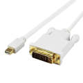 Mini DisplayPort to DVI 24+1 Male Cable Convertor adapter, Cable Length: 1.8M(White)