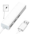 USB 2.0 Ethernet Network Adapter + 3 Ports USB HUB(White)