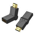 HDMI 19 Pin Male to HDMI 19Pin Female SWIVEL (180 Degree) Adaptor (Gold Plated)(Black)