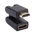 HDMI 19 Pin Male to Female 360 Degree SWIVEL Adaptor (Gold Plated)(Black)