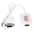 VGA + Audio to Full HD 1080P HDMI Video Converter Box Adapter for HDTV(White)