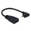 17cm 90 Degree Micro HDMI Right-toward Male to HDMI Female Cable Adapter(Black)