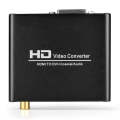 HDV-339 Full HD HDMI to DVI + Digital Coax / Analog Stereo Audio Converter Adapter(Black)