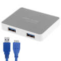 CR-H302 Mirror Surface 4 Ports USB 3.0 Super Speed 5Gbps HUB + 60cm USB 3.0 Transmission Cable(Wh...