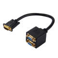 30cm VGA Male to 2 VGA Female Splitter Cable(Black)