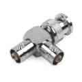 BNC Male + 2 x BNC Female Connector Coaxial Adapter