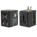 International 2.1A 2-USB EU / AU / UK / US Plug Travel Universal Adaptor(Black)