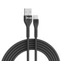 IVON CA92 2.4A Max USB to USB-C / Type-C Rubber Fast Charging Data Cable, Length: 1.5m (Black)